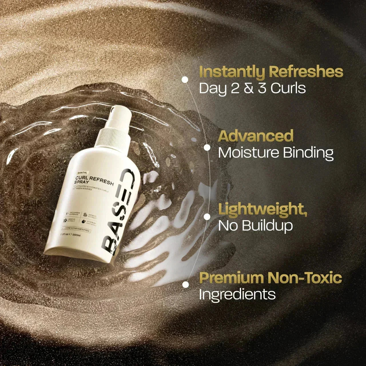 BASED Spray odświeżający loki - widok z boku dla mężczyzn PL