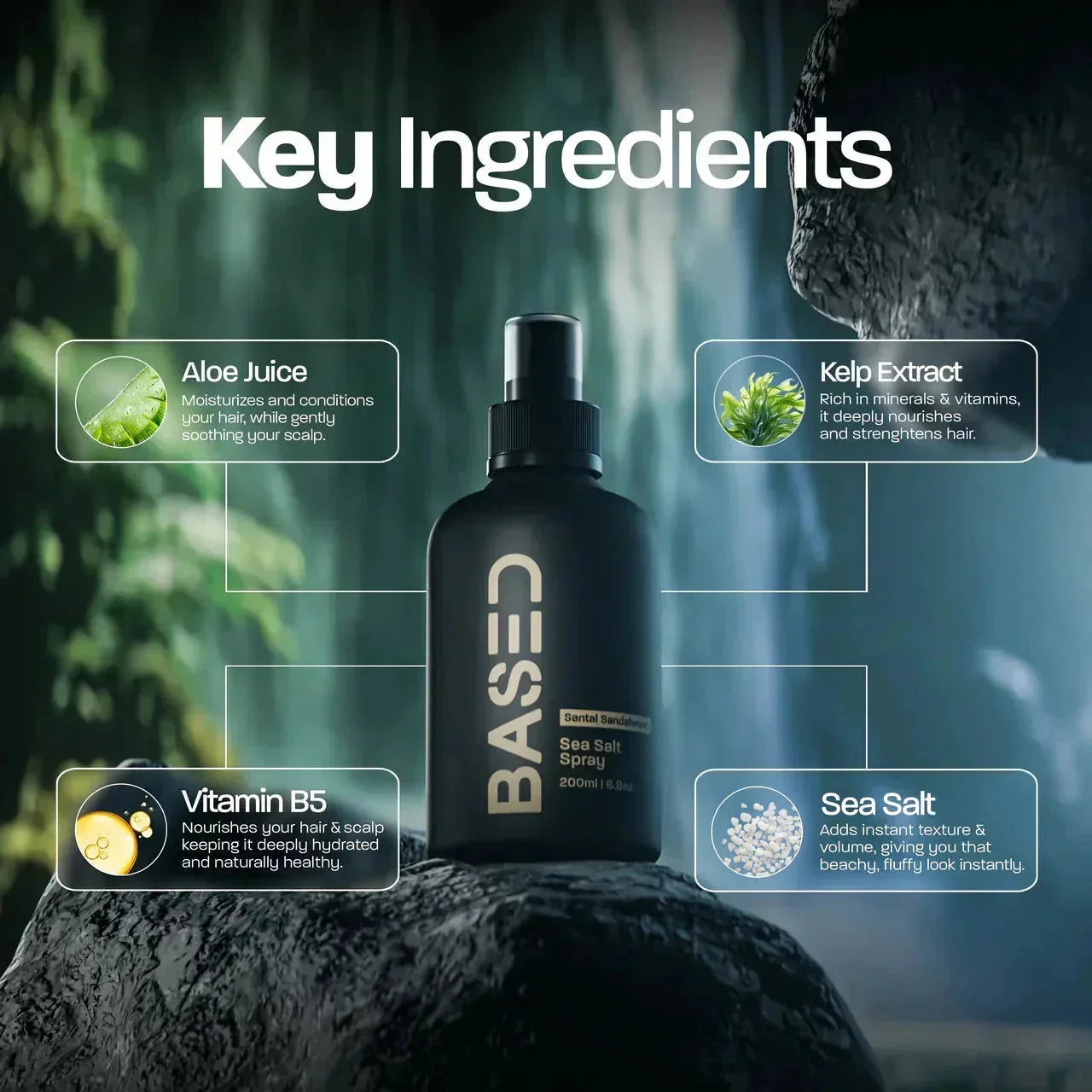BASED Spray z solą morską - zdjęcie lifestylowe dla mężczyzn PL